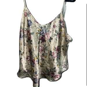 floral silk women’s cropped tank top